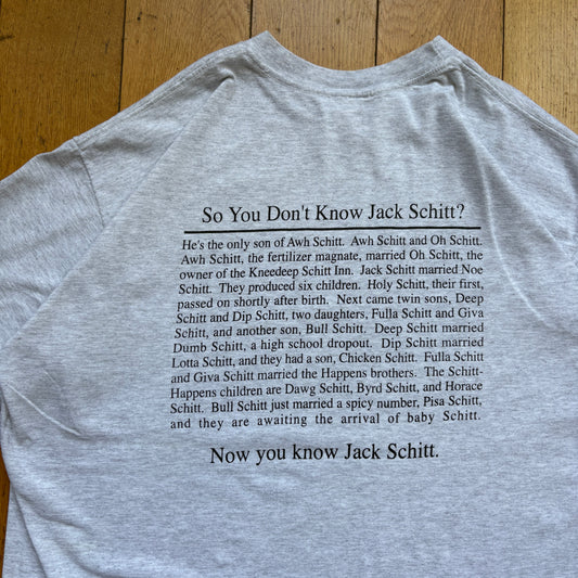 Vintage 90s Jack Shit Single Stitch Grey Graphic T-Shirt - XXL