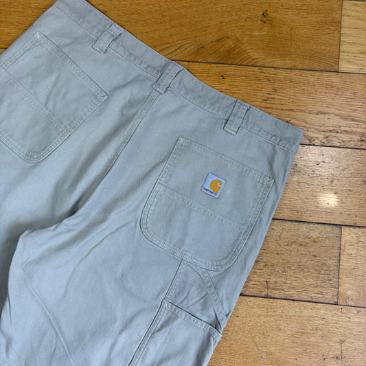 Vintage Carhartt Cream Workwear Baggy Carpenter Shorts - 38