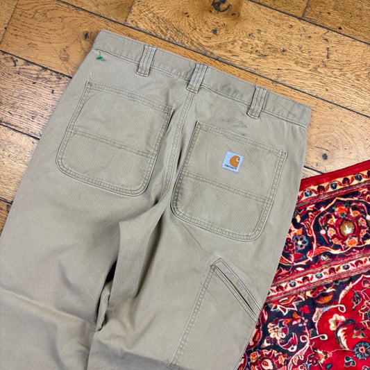 Vintage Carhartt Cream Workwear Carpenter Baggy Trousers - 32