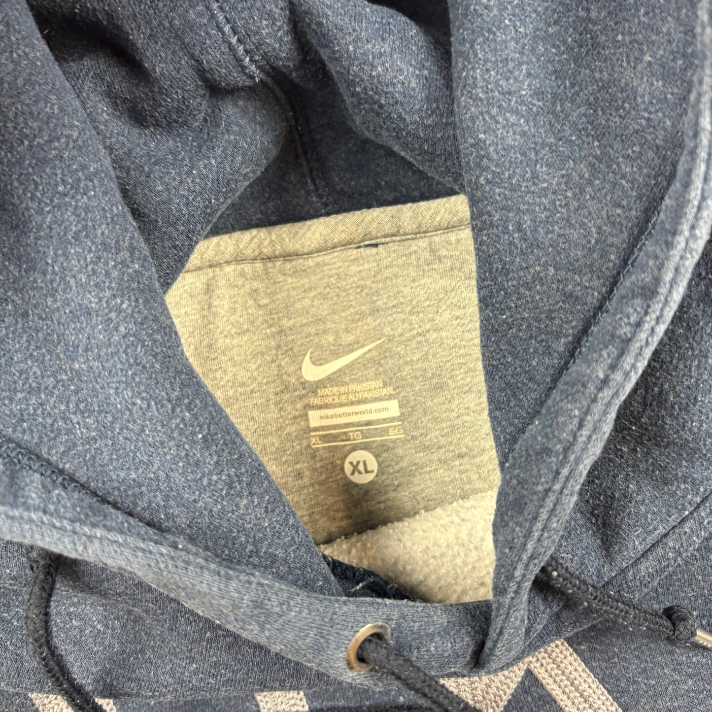 Vintage Nike Navy Embroidered Hoodie Sweatshirt - XL