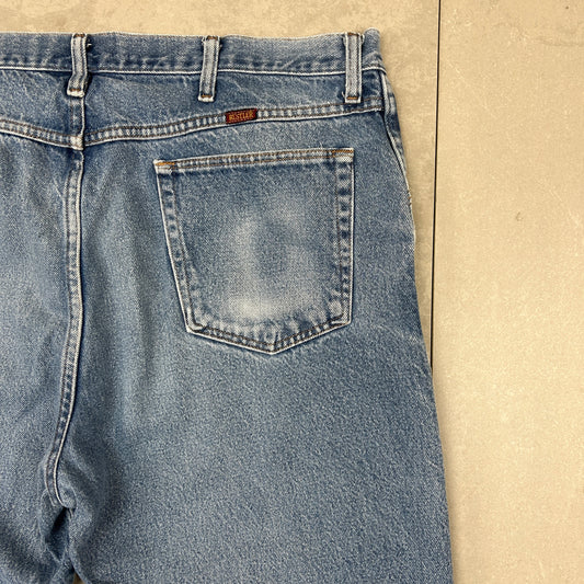 Vintage Rustler Blue Straight Denim Workwear Jeans - 40