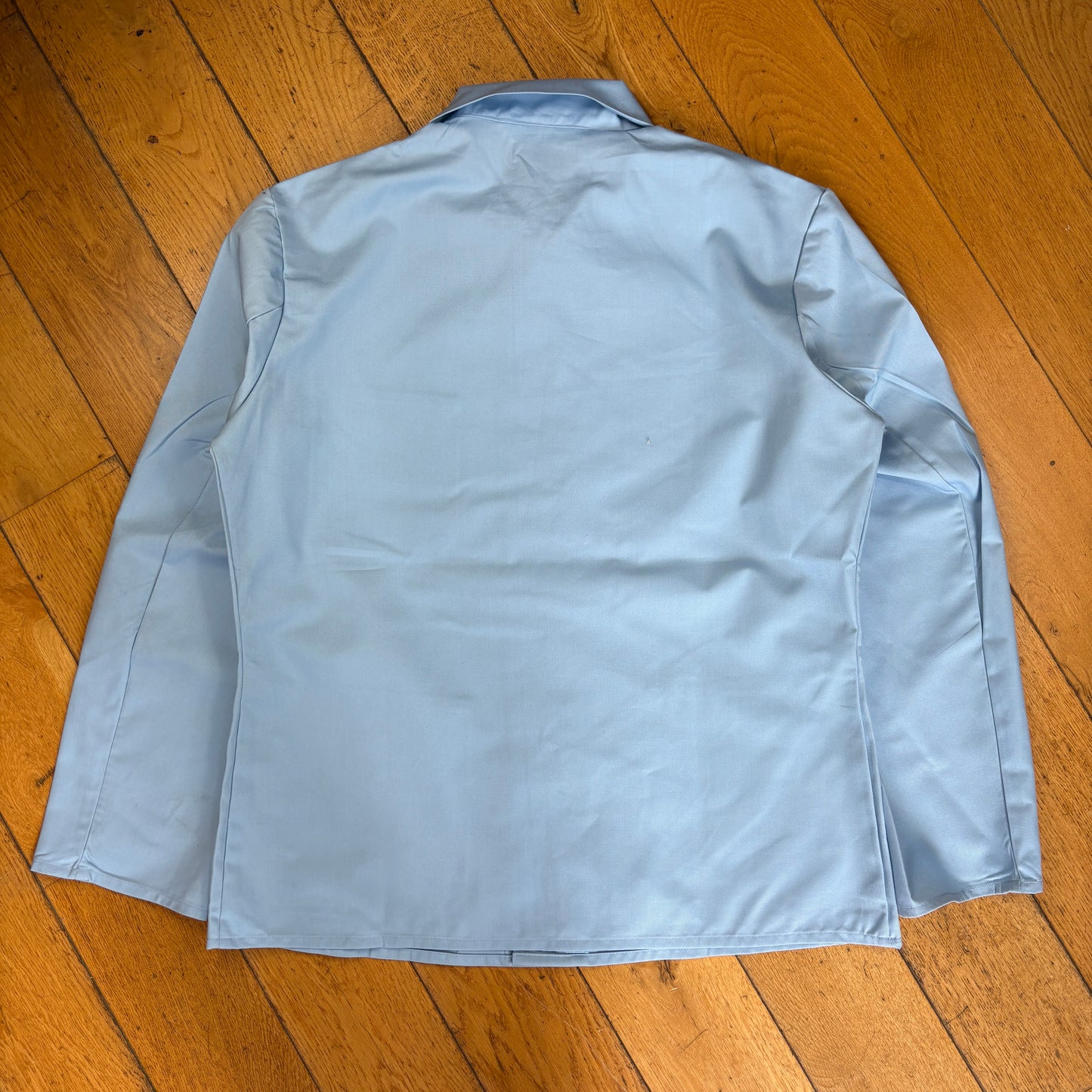 Vintage French Chore Workwear Jacket Blue Overcoat - L