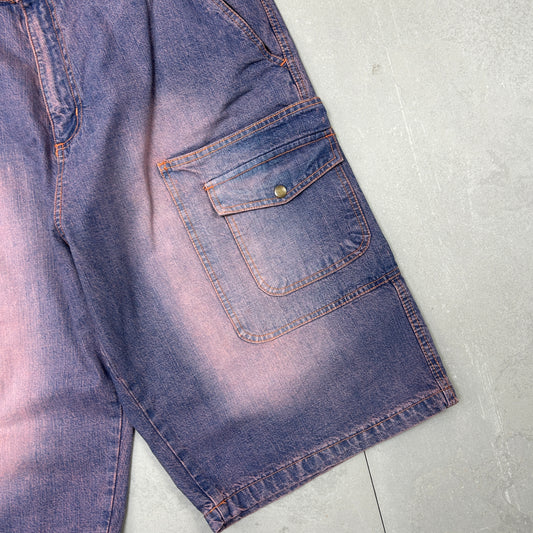 Vintage Embroidered Purple Hip Hop Baggy Shorts Jorts - 40