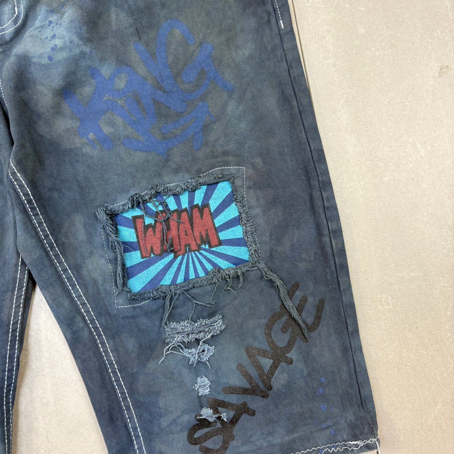 Vintage Comic Book Blue Shorts Jorts - 38