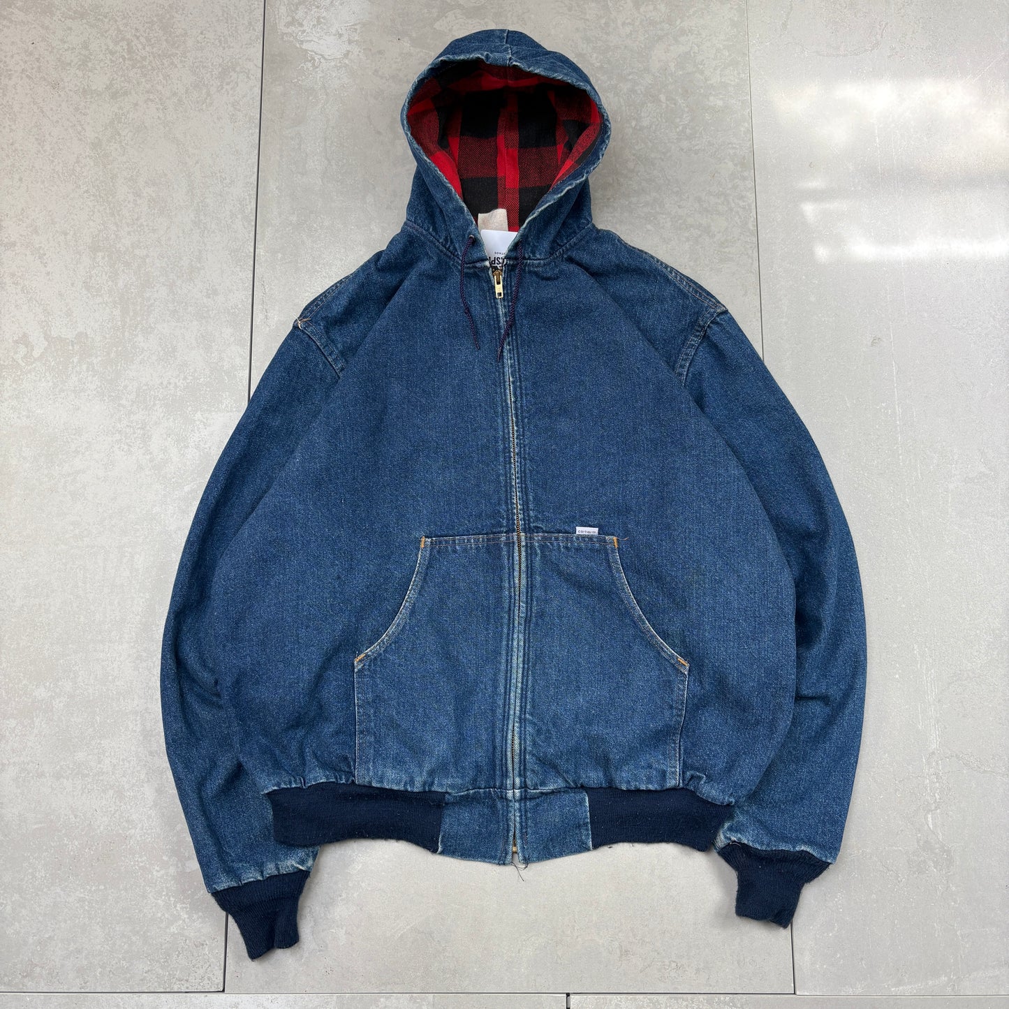 Vintage 1989 Carhartt Active Blue Denim Workwear Jacket - XXL