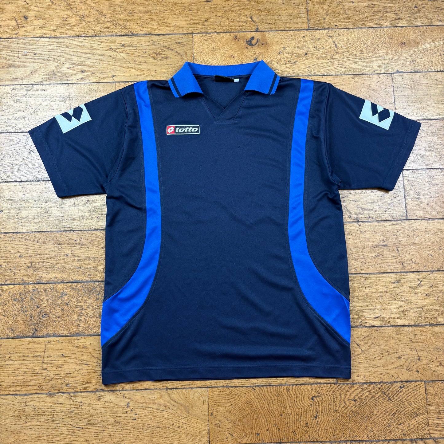 Vintage Lotto Navy Football Polo T-Shirt - L