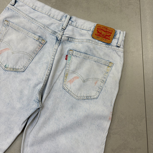 Vintage Levis 569 Blue Baggy Denim Shorts - 36