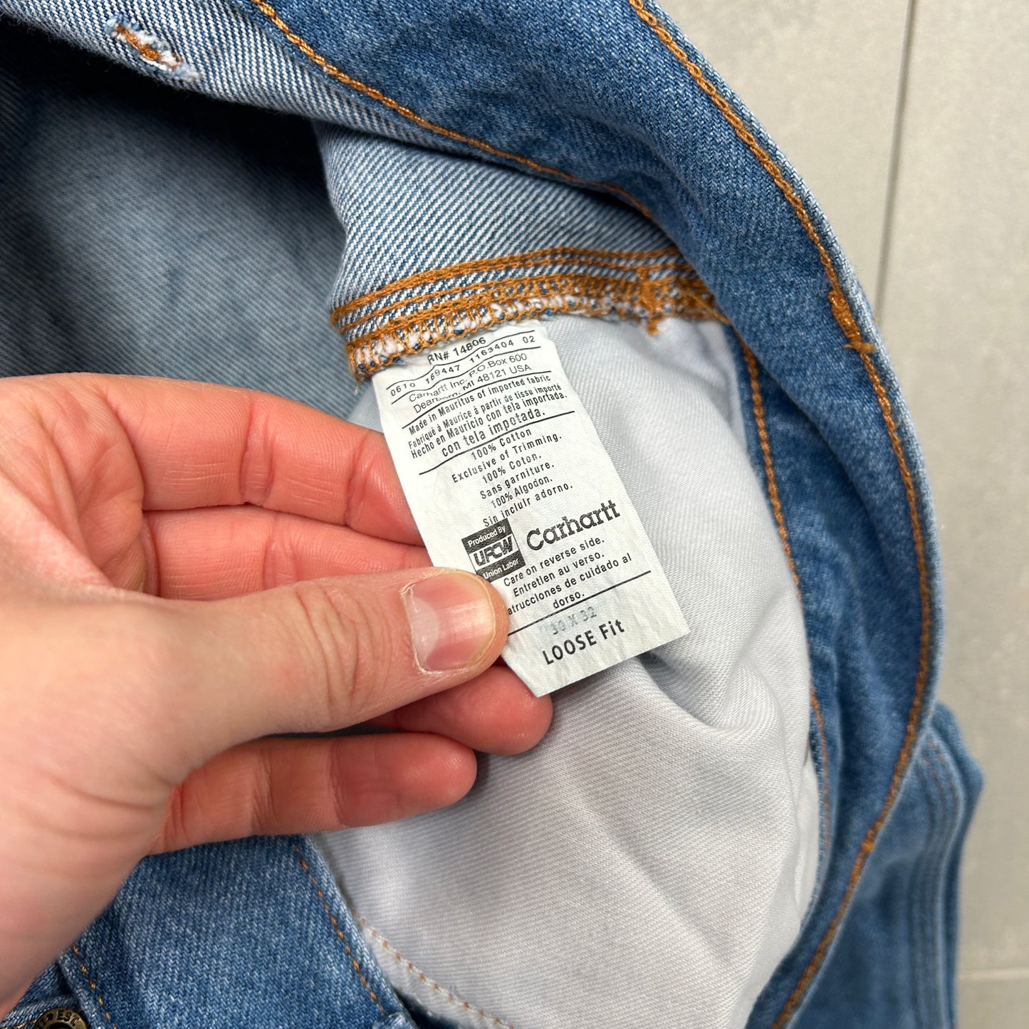 New Carhartt Double Knee Carpenter Blue Jeans - 32