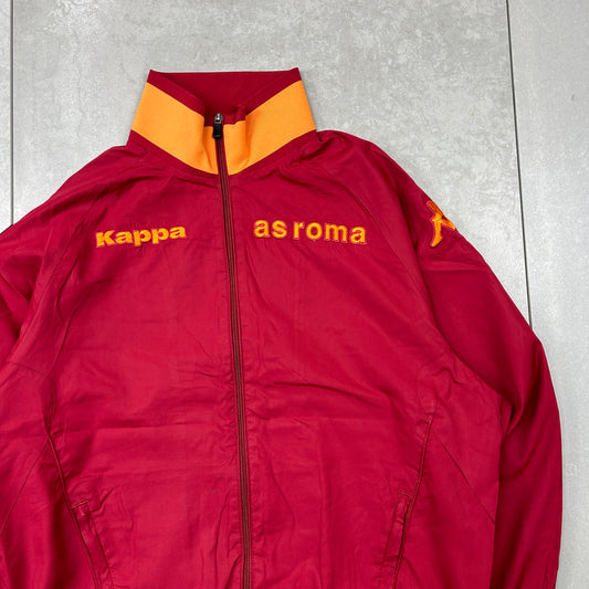 Vintage AS Roma Kappa Burgundy Football Tracksuit Track Sweatshirt Jacket - L
