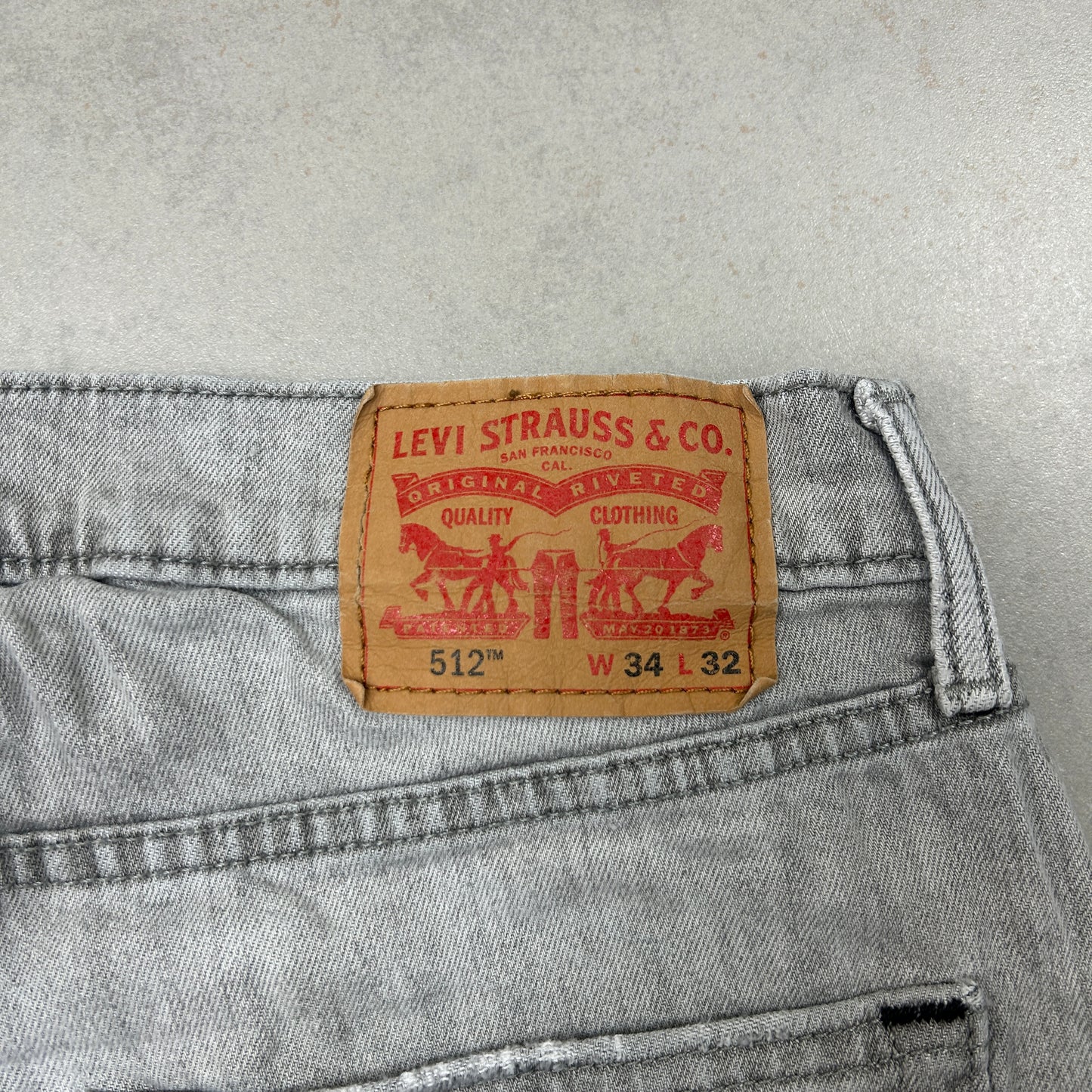 Vintage Levis 512 Slim Grey Denim Shorts - 34