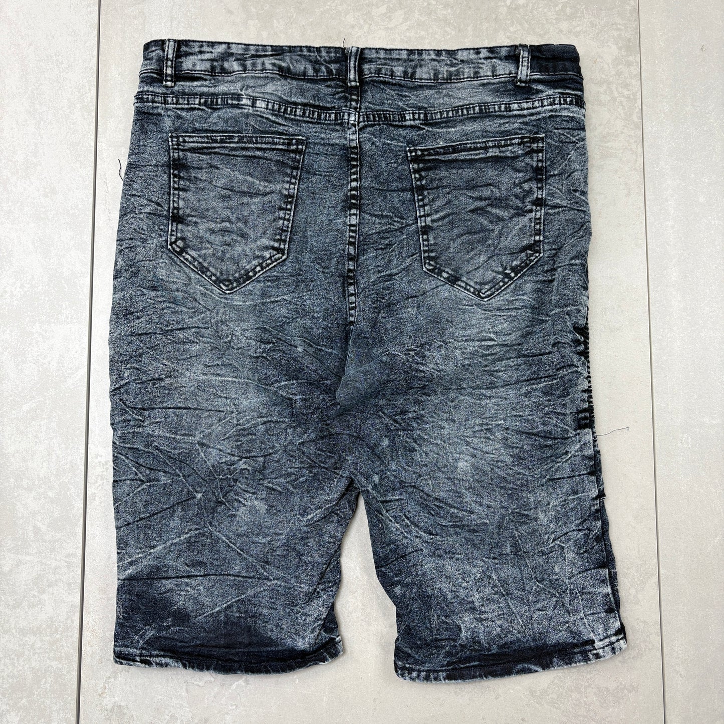Vintage Embroidered Hip Hop Blue Shorts Jorts - 38