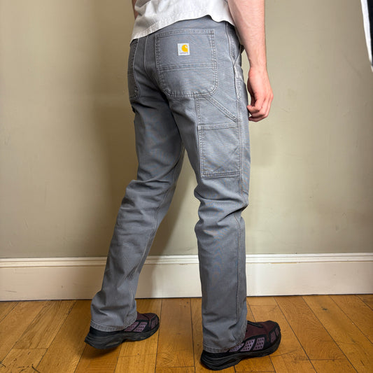Vintage Carhartt Grey Workwear Carpenter Baggy Trousers - 33L