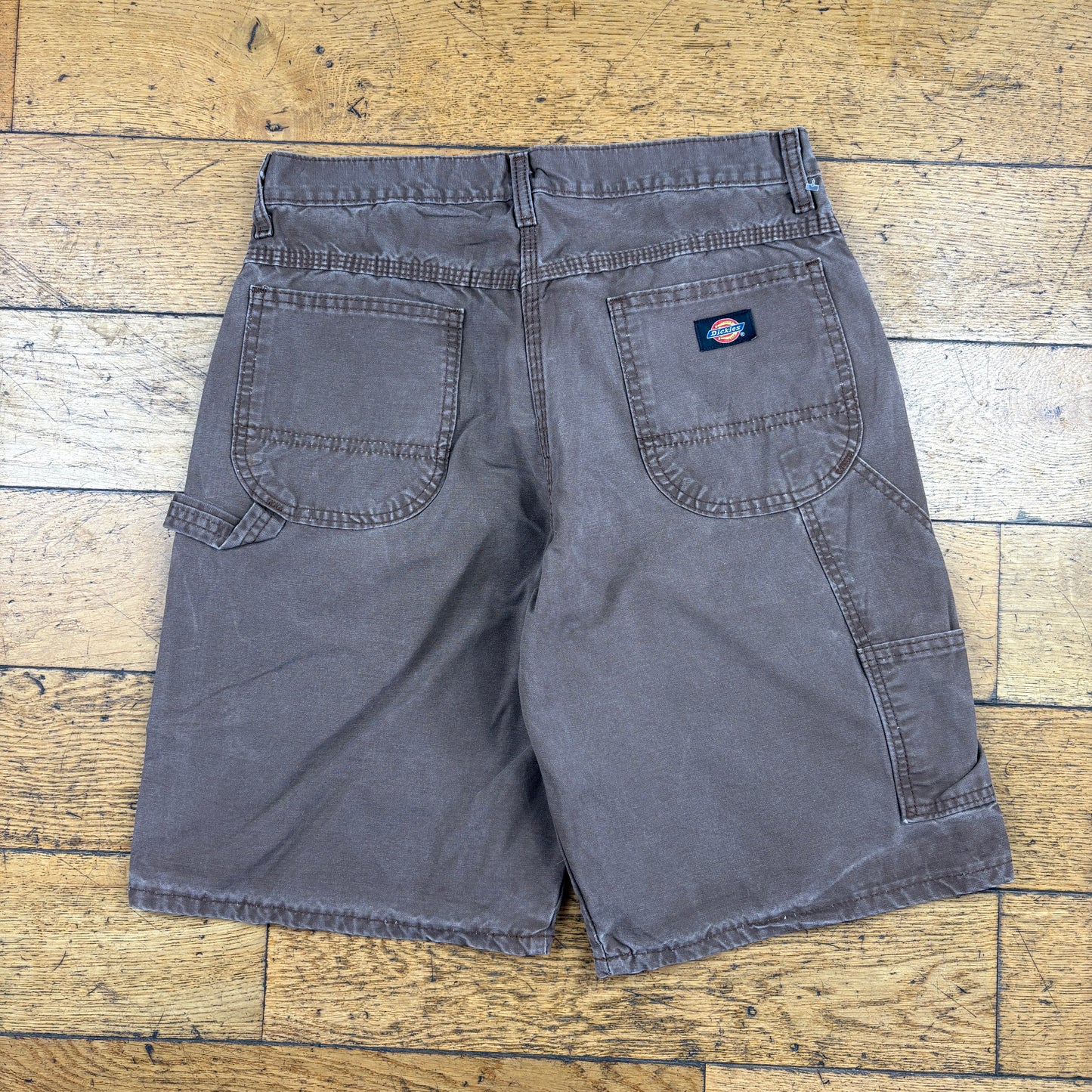 Vintage Dickies Workwear Carpenter Brown Baggy Shorts - 30
