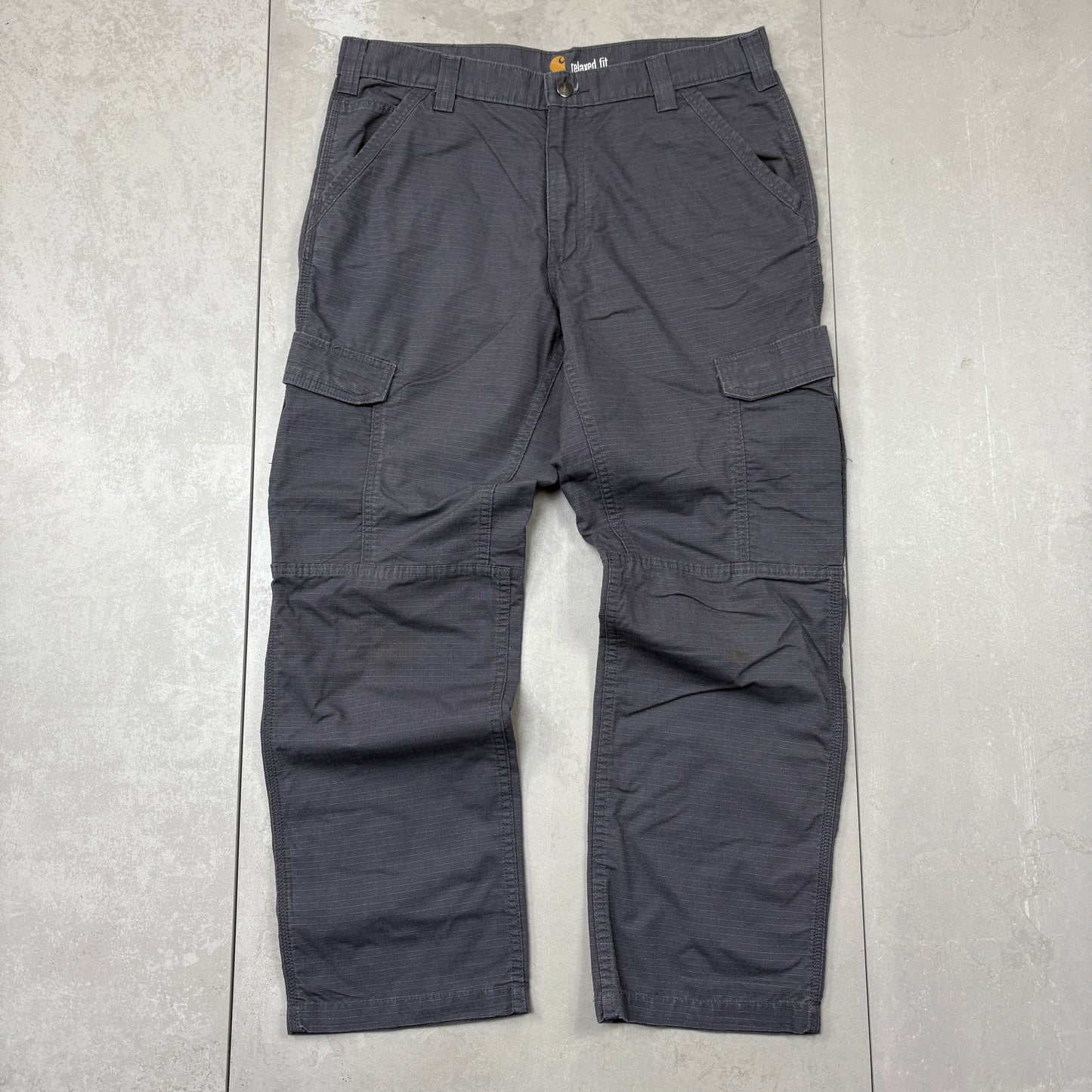 Vintage Carhartt Grey Workwear Cargo Baggy Trousers - 36