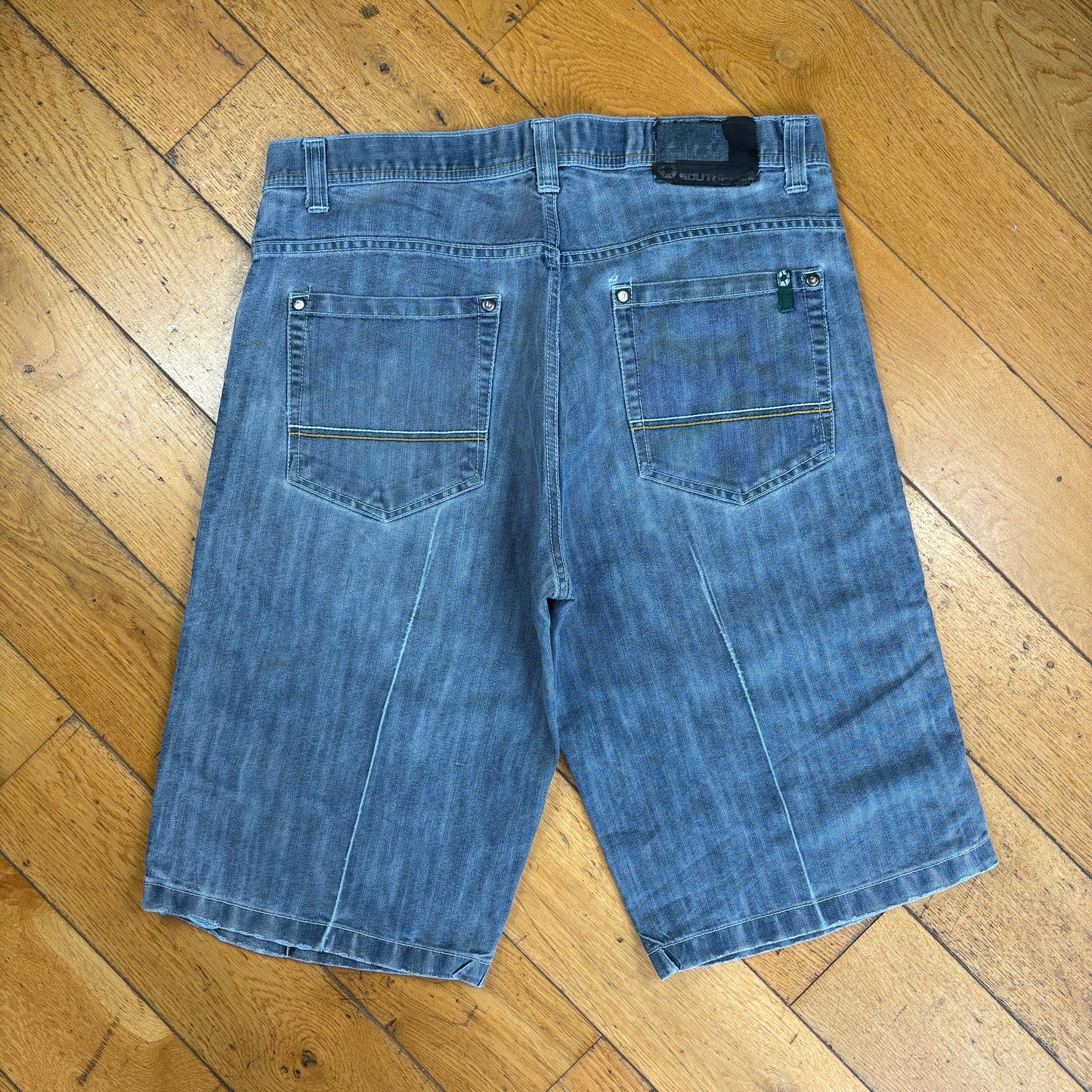 Vintage Southpole Embroidered Hip Hop Blue Baggy Shorts Jorts - 38