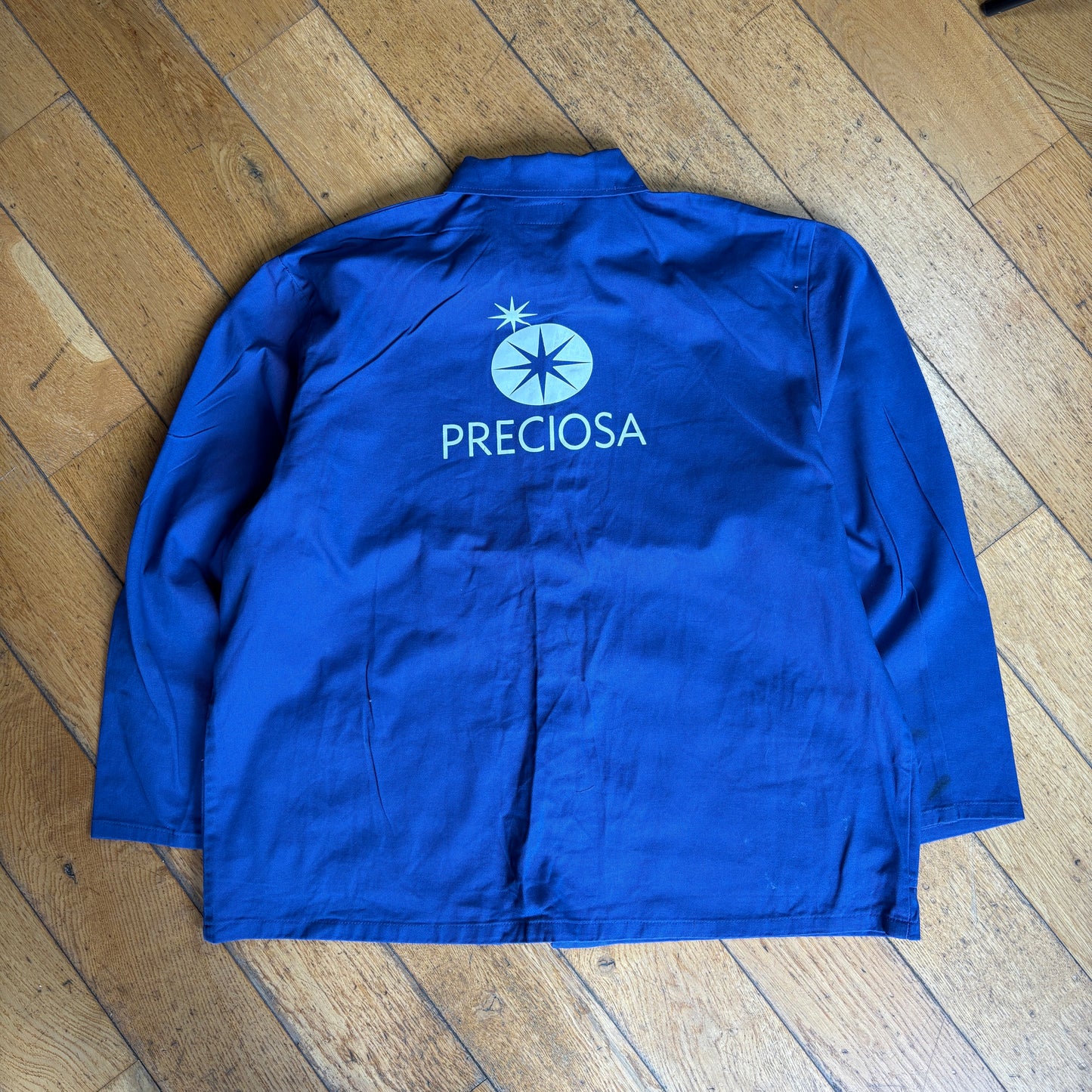 Vintage French Chore Workwear Jacket Blue Overcoat - XXL