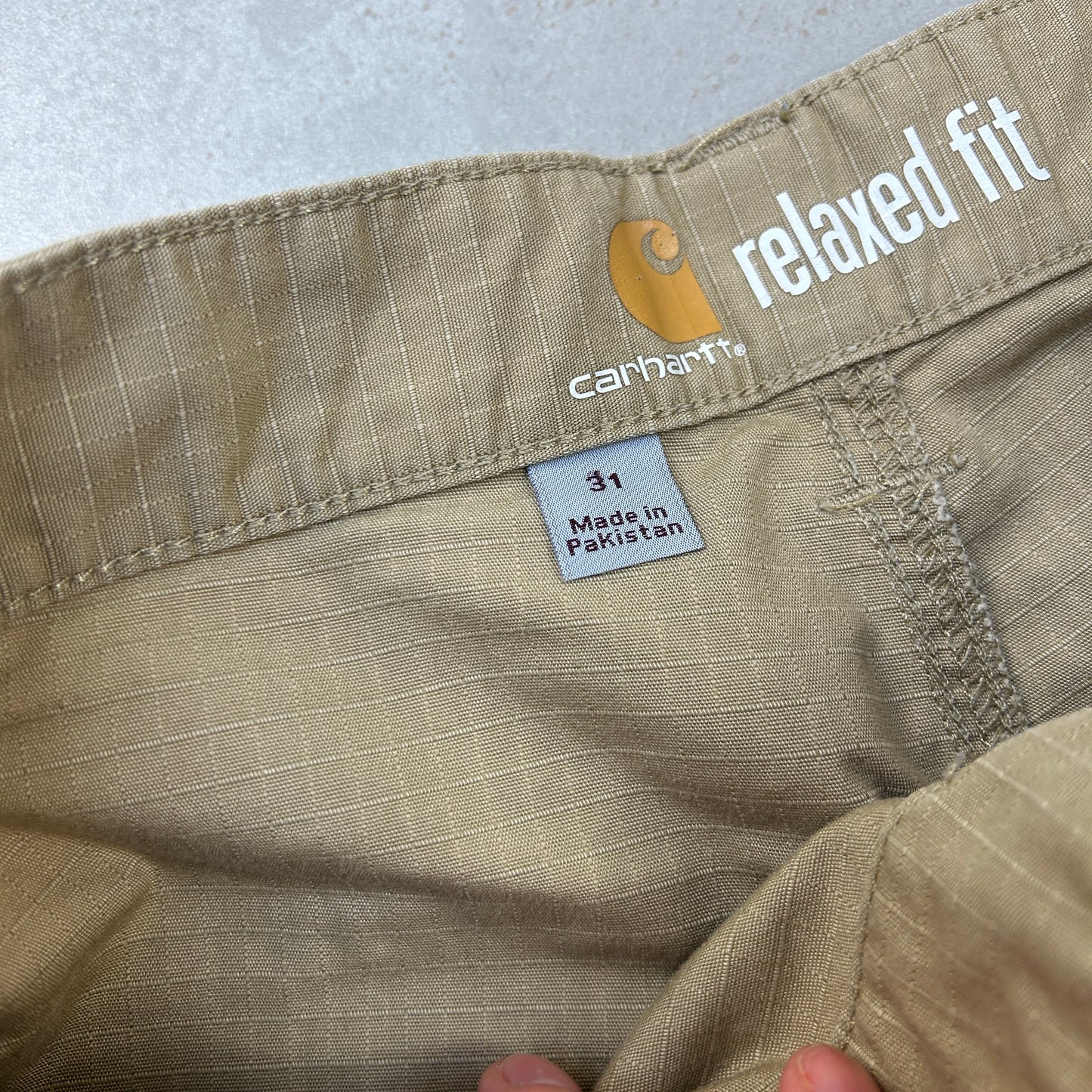 Vintage Carhartt Workwear Baggy Brown Cream Carpenter Shorts - 31