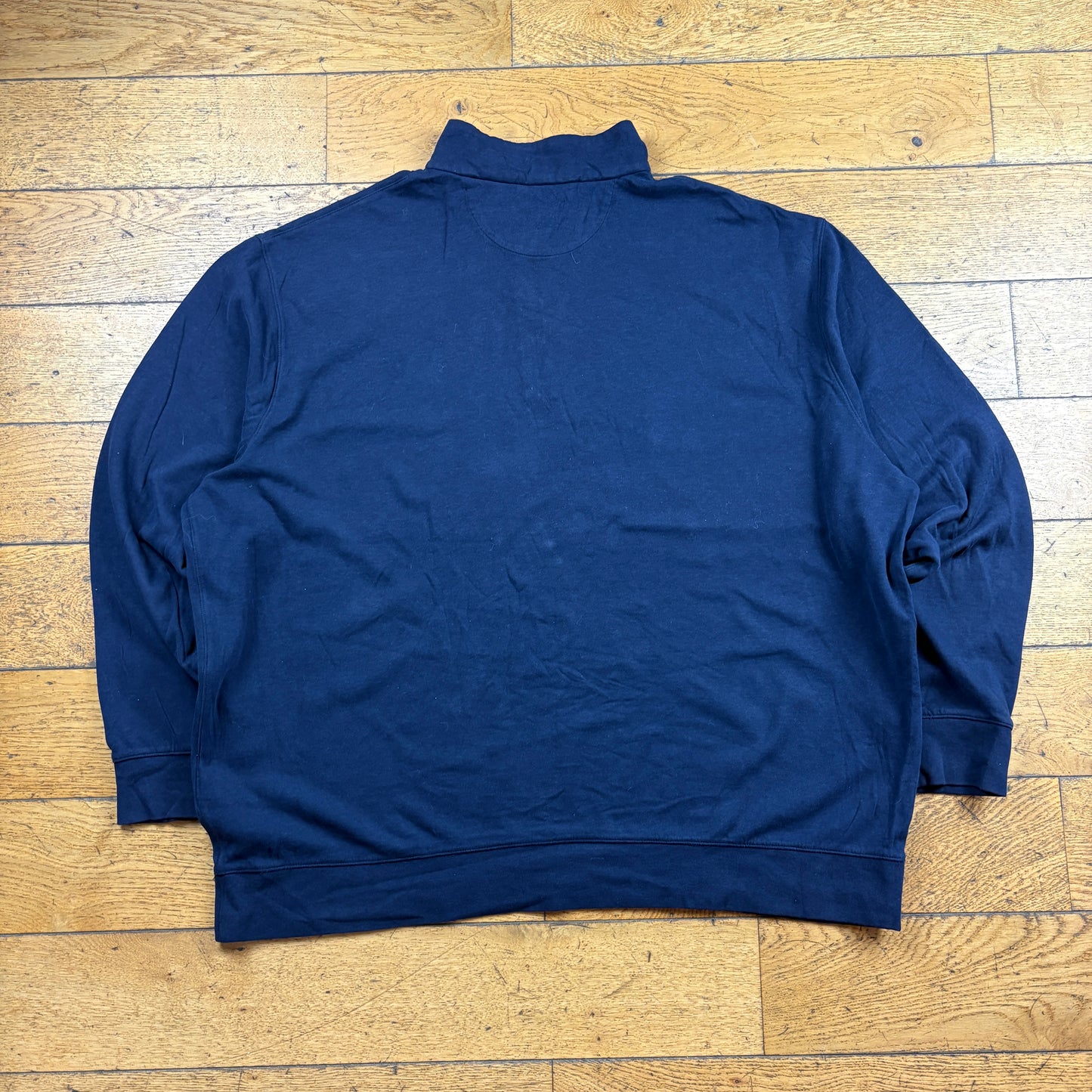 Vintage Ralph Lauren Navy Quarter Zip Embroidered Sweatshirt - XXXL
