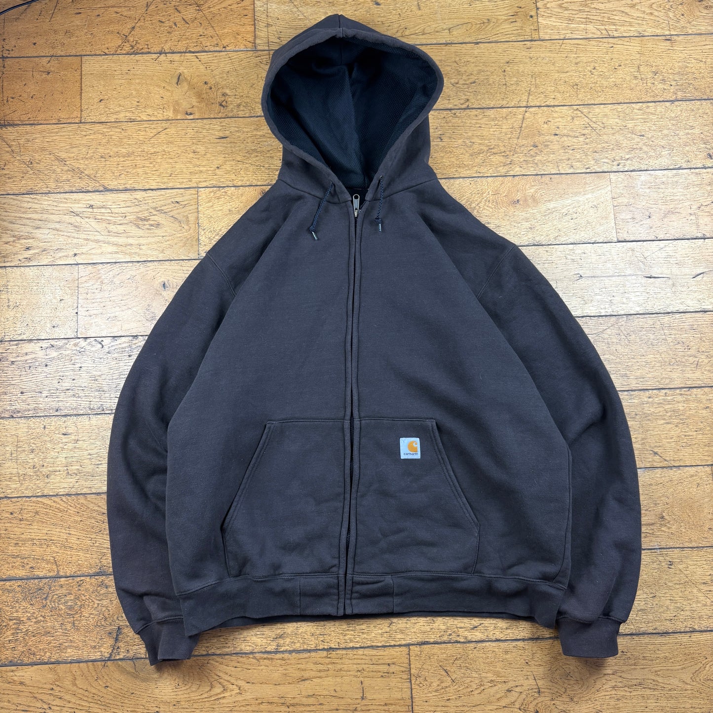 Vintage Carhartt Hoodie Black Zip Sweatshirt - XXL