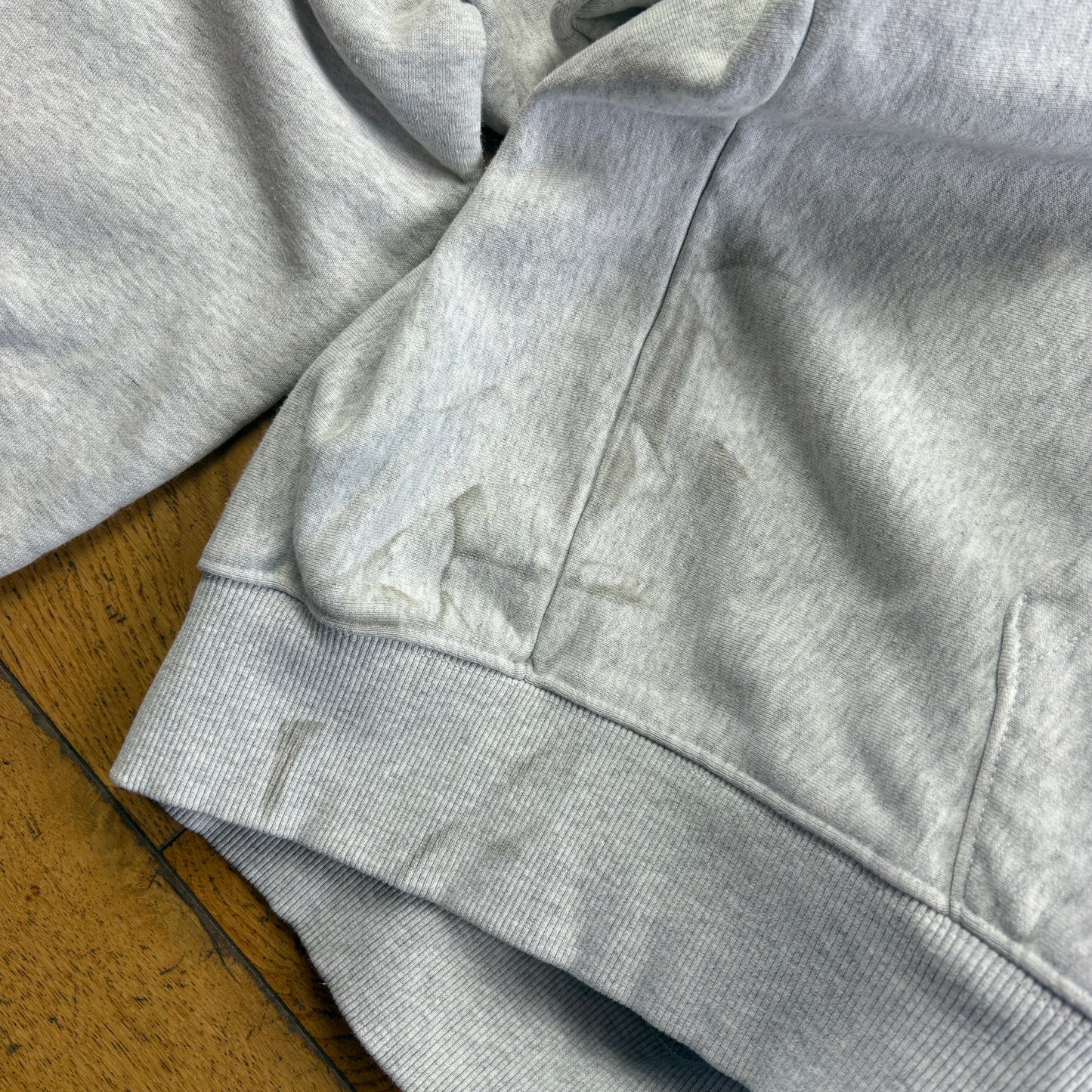 Vintage Stussy Grey Heavyweight Embroidered Hoodie Sweatshirt - XL