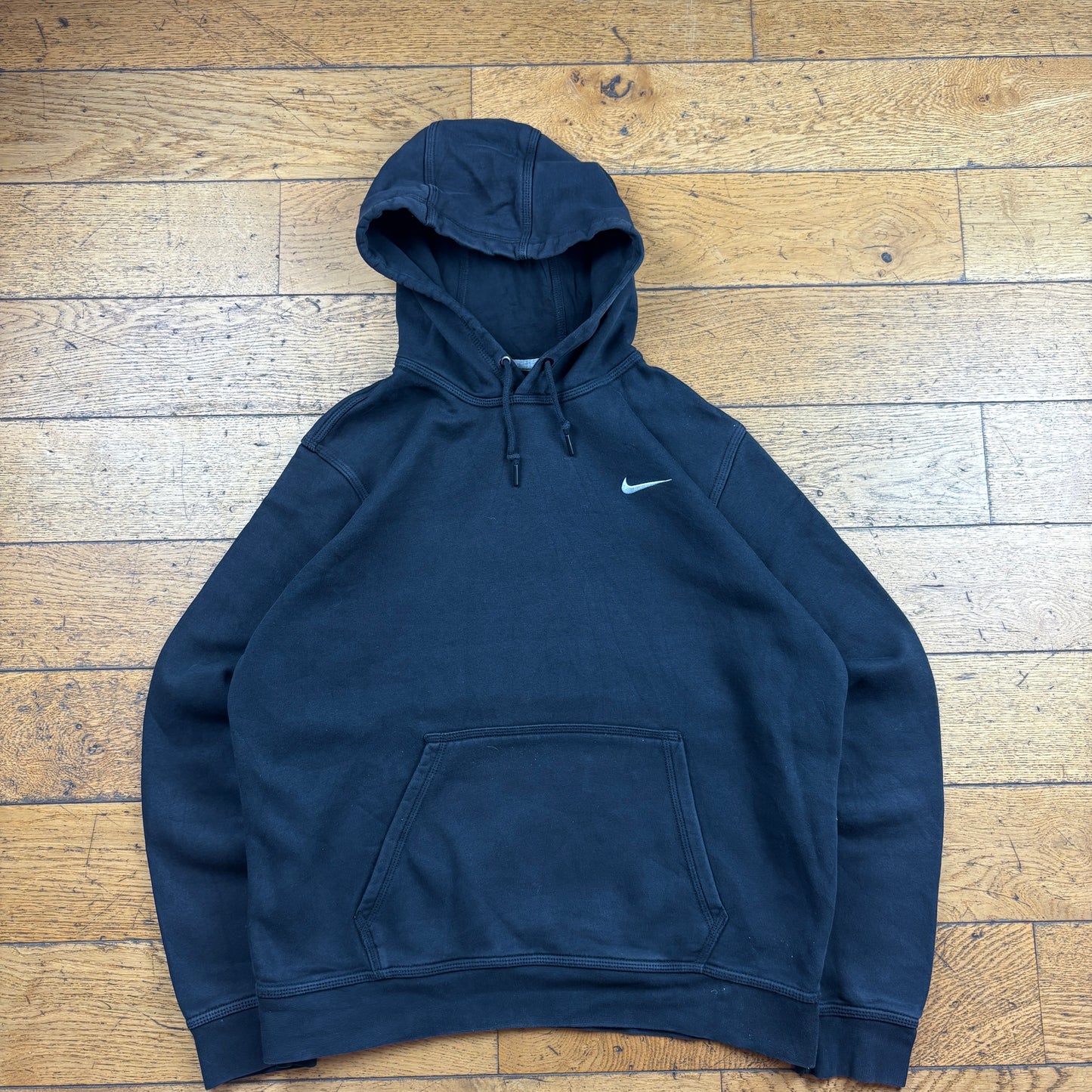 Vintage Nike Black Embroidered Hoodie Sweatshirt - L