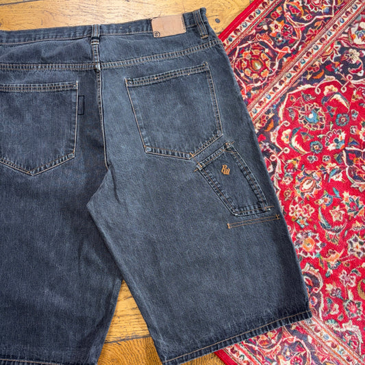 Vintage Rocawear Embroidered Hip Hop Black Baggy Shorts Jorts - 38