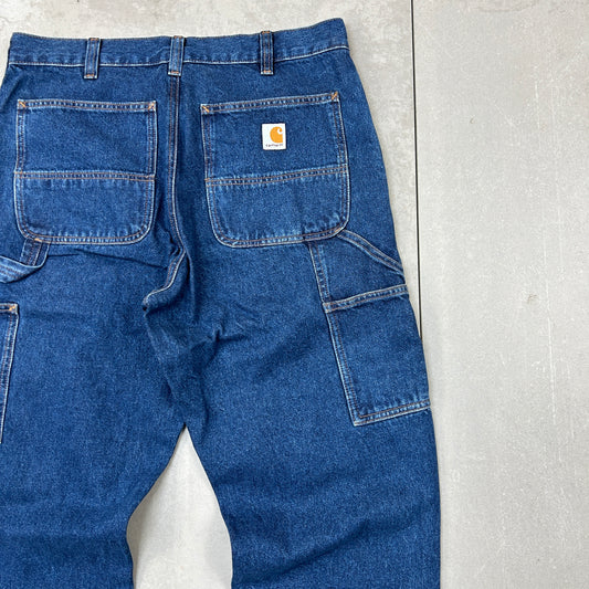 New Carhartt Double Knee Carpenter Baggy Blue Jeans - 32