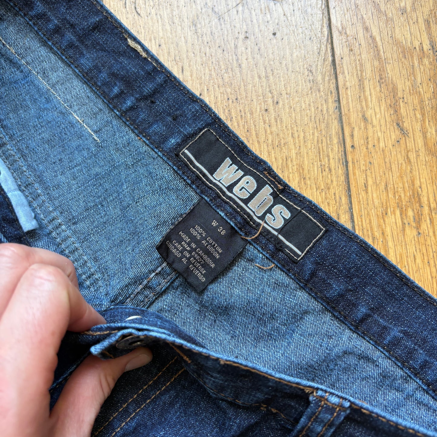 Vintage Webs Embroidered Blue Hip Hop Baggy Shorts Jorts - 38