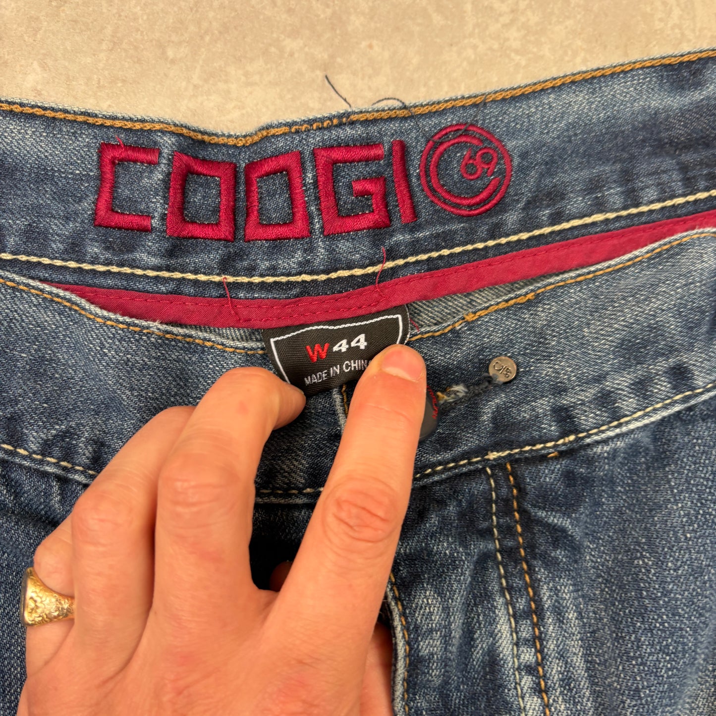 Vintage Coogi Embroidered Hip Hop Blue Baggy Shorts Jorts - 44