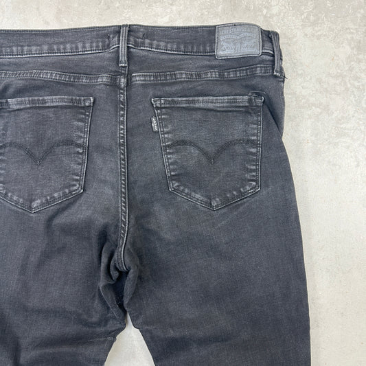 Vintage Levis 312 Shaping Skinny Black Denim Jeans - 14