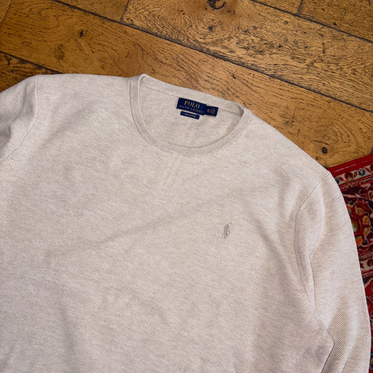 Vintage Ralph Lauren Cream Knit Jumper - 2XL