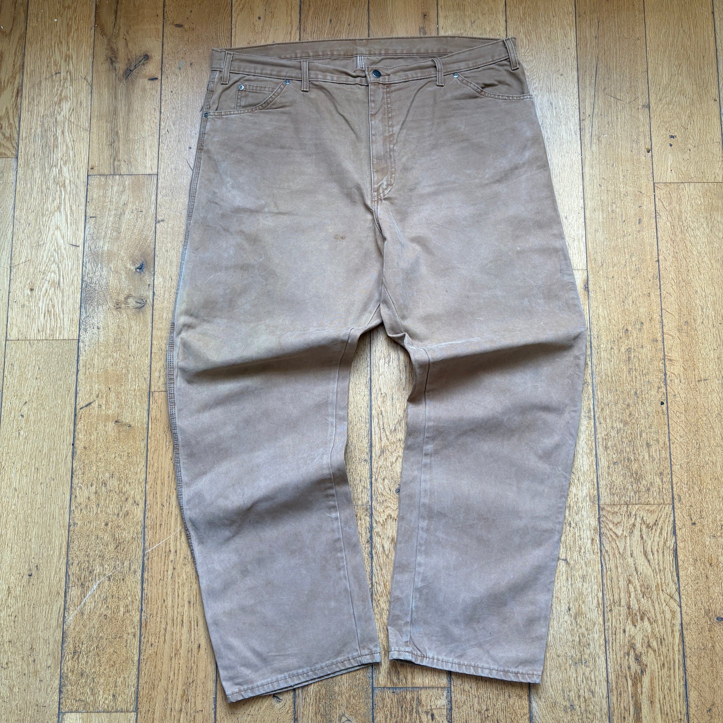 Vintage Dickies Workwear Brown Carpenter Baggy Trousers - 44