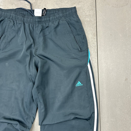 Vintage Adidas Grey Baggy Tracksuit Sweatpants Track Pants Bottoms - M