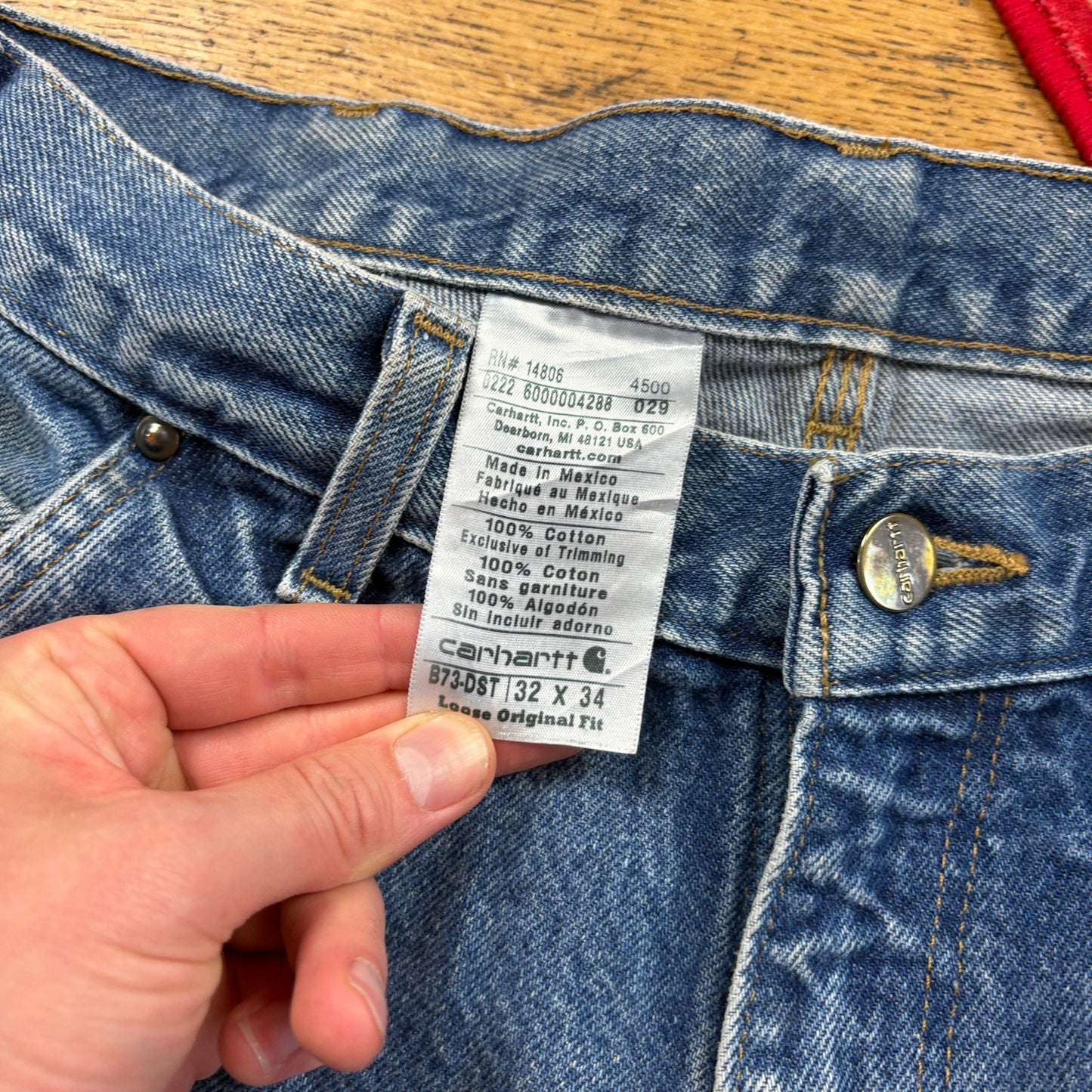 Vintage Carhartt Blue Double Knee Workwear Carpenter Baggy Jeans - 32
