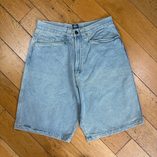 Vintage Embroidered Hip Hop Baggy Blue Shorts Jorts - 32