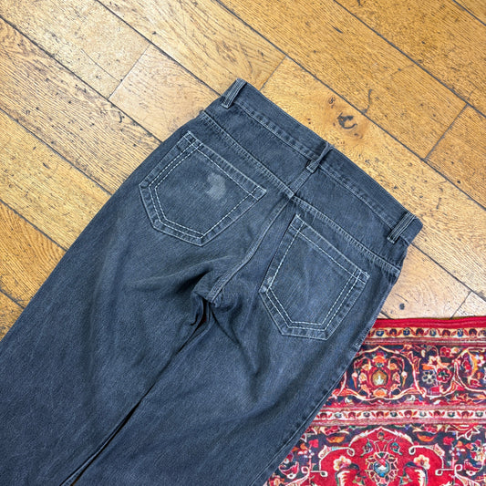 Vintage Avirex Grey Embroidered Y2K Hip Hop Baggy Jeans - 34