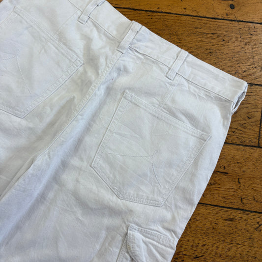 Vintage Rocawear Embroidered White Cargo Hip Hop Baggy Shorts Jorts - 38