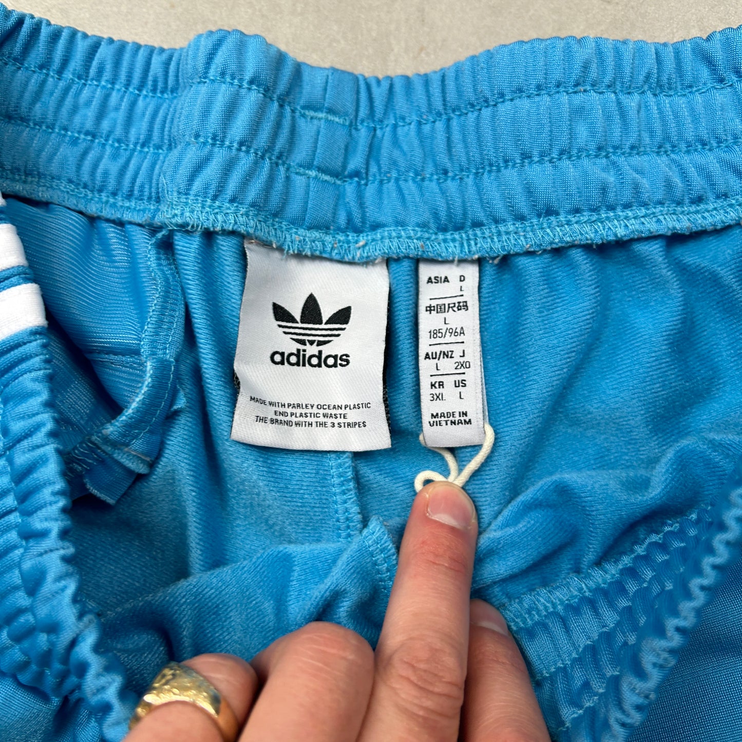 Vintage Adidas Blue Baggy Tracksuit Sweatpants Track Pants Bottoms - S