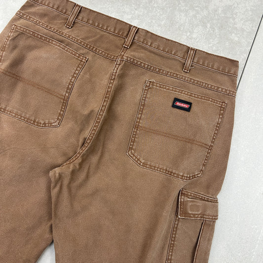 Vintage Dickies Workwear Carpenter Brown Baggy Shorts - 38