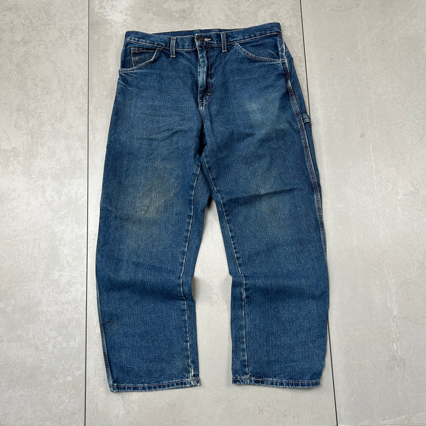 Vintage Dickies Workwear Carpenter Baggy Blue Jeans - 34