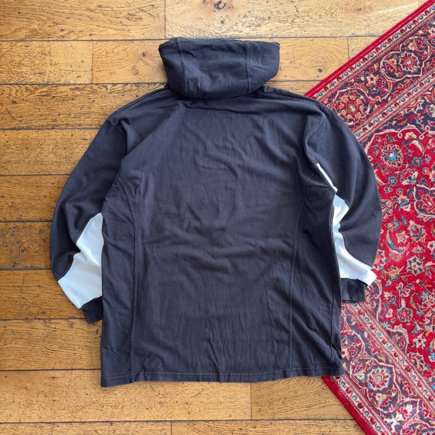 Vintage Reebok Brown Embroidered Hoodie Sweatshirt - XL
