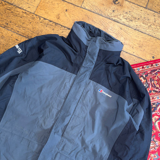 Vintage Berghaus Grey Black Goretex Hiking Gorpcore Jacket Coat - XL