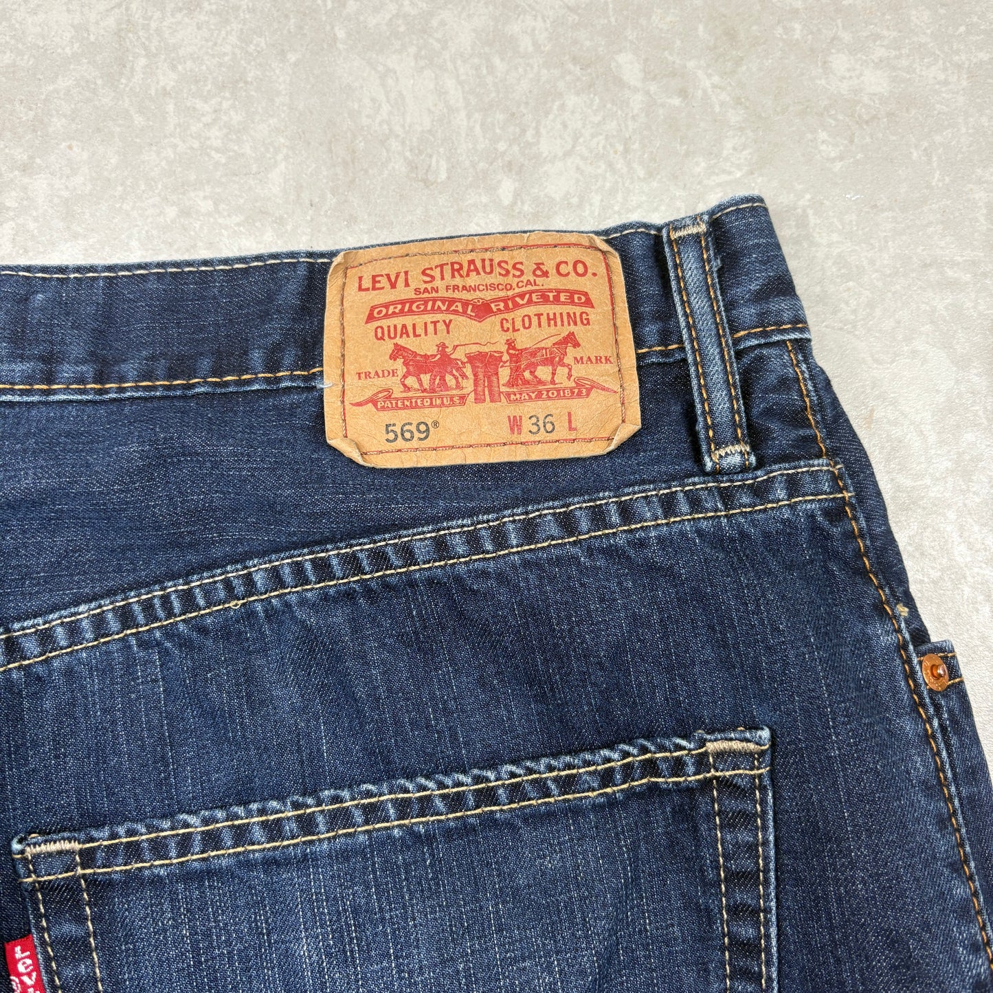 Vintage Levis 569 Blue Baggy Denim Shorts - 36