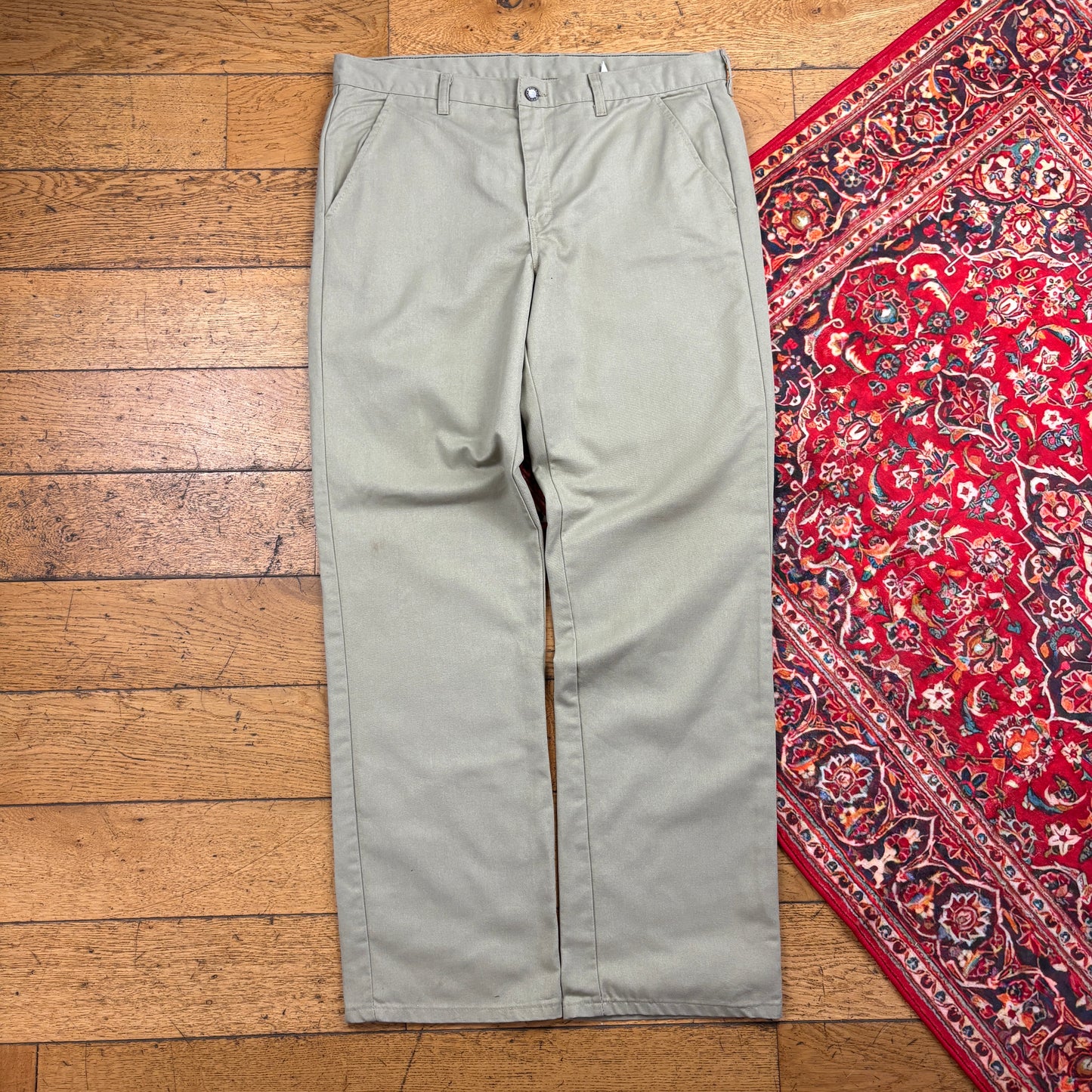 Vintage Dickies 874 Cream Baggy Skate Trousers - 38