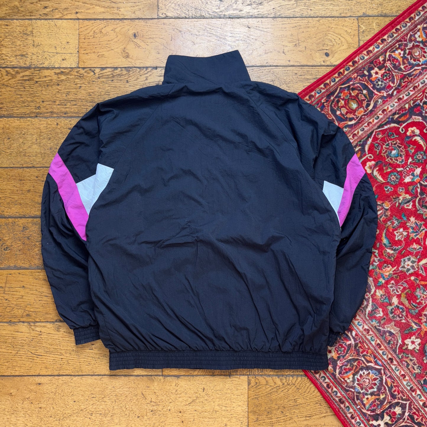 Vintage 90s Adidas Black Pink Tracksuit Track Shell Windbreaker Jacket - XL