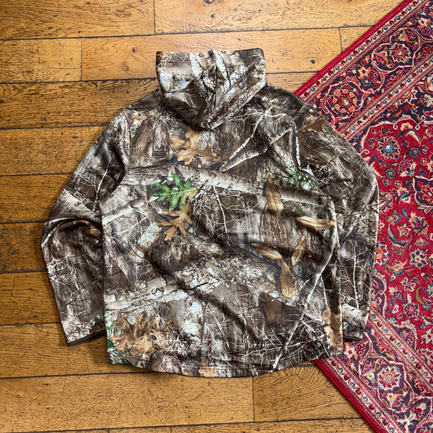 Vintage Realtree Camo Green Hoodie Sweatshirt - L
