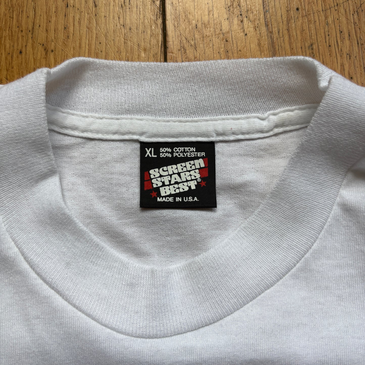 Vintage 90s Pizza Single Stitch White Graphic T-Shirt - M