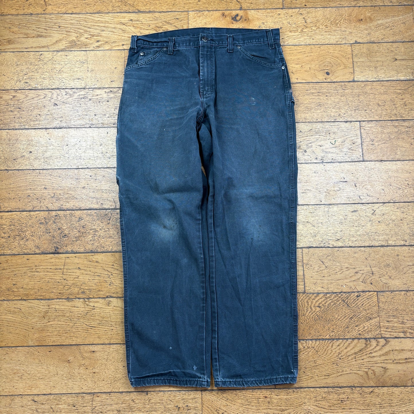 Vintage Dickies Black Workwear Carpenter Baggy Trousers - 36