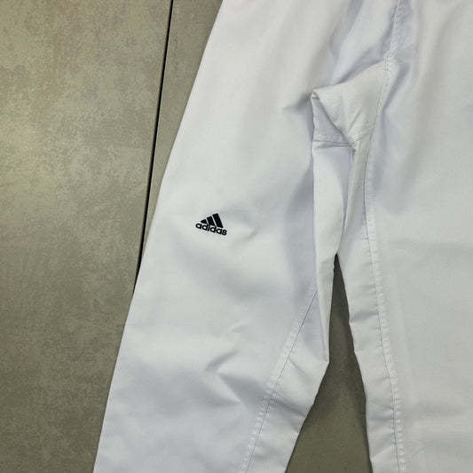 Vintage Adidas White Baggy Tracksuit Sweatpants Track Pants Bottoms - Size 6