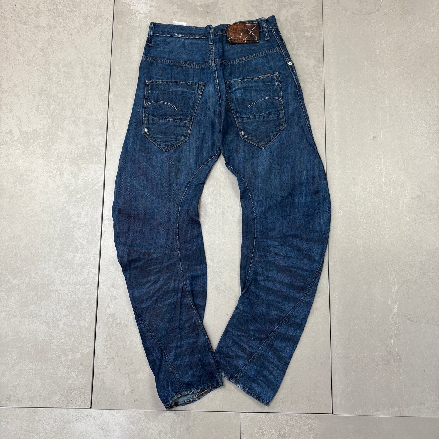 Vintage G Star Embroidered Hip Hop Blue Twisted Seam Jeans - 30